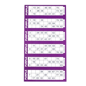 Cartes de bingo personnalisées, 5 cartes sur une feuille, couleurs assorties - Product Image 2