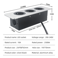 Table encastrée en aluminium, bureau de conférence, prise de montage multifonctionnelle, prise de Table ue, multiprise intégrée avec filet USB VGA