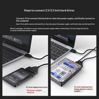 Cable Adaptador USB3.0 Tipo C a SATA de Cobre, USB C a Disco Duro con Puerto de Alimentación CC, Convertidor para SSD/HDD de 2.5/3.5 Pulgadas