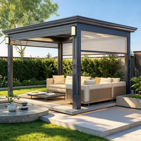 Pergola à toit à lamelles en alliage d'aluminium thermolaqué, multi-scènes, moderne, écologique, anti-corrosion, pour terrasse et jardin