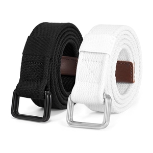 <span class=keywords><strong>Ceinture</strong></span> en toile décontractée pour hommes et femmes, étudiants, avec <span class=keywords><strong>boucle</strong></span> en fer à double anneau en D, 115/120 cm, <span class=keywords><strong>sans</strong></span> trous - Product Image 1