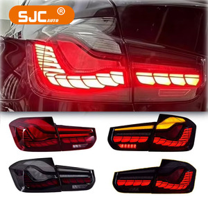 Feux arrière LED style écailles de dragon SJC GTS pour BMW Série 3 F30 F35 2012-2018, Plug and Play, feux de recul et antibrouillard, rouge fumé - Product Image 1