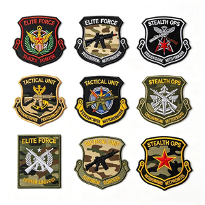Patch brodé à fil épais avec dos auto-agrippant, patch personnalisé avec logo pour équipement de plein air et vêtements, usine OEM - Product Image 4