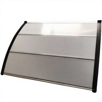 Auvent moderne en polycarbonate à double jointure en aluminium, facile à installer, résistant aux intempéries, emballage compact pour livraison