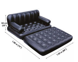 Comfortable 5 in 1 Black <strong>Air</strong> <strong>Sofa</strong> PVC Inflatable Lounger Living Room Furniture Inflatable <strong>Sofa</strong> - Product Image 2