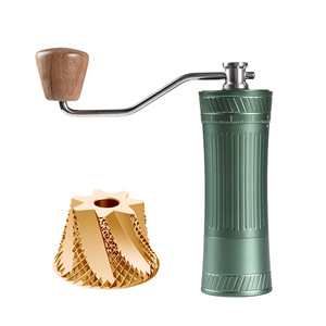 Moulin à café manuel portable en acier inoxydable avec corps en alliage d'aluminium et meules en titane, réglage externe, mini et compact - Product Image 1