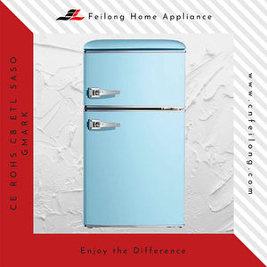 Réfrigérateur compact rétro <span class=keywords><strong>rouge</strong></span> à double porte avec compartiment congélateur - Product Image 4