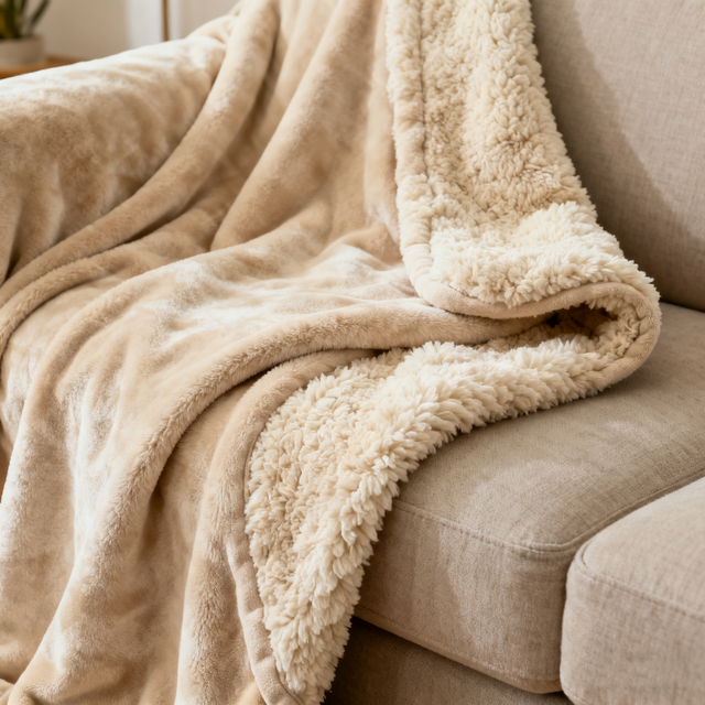Custom Sherpa Fleece and Flannel Throw Blanket Double Sided Ultra Soft and Warm Bed Blanket for Winter