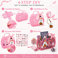 Kit de 6 paniers Halloween pour la collecte des bonbons ou des farces, paniers cadeaux DIY avec poignées pour la décoration de fêtes, les cadeaux, les photos et le rangement domestique