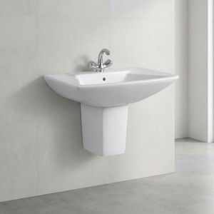 Vistaar Hospital & Villa Use Half Pedestal Ceramic Wash Basin With Modern Design Water Resistant - Product Image 3