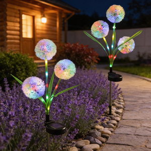Luces Solares de Jardín con Forma de Diente de León, LED de Color Cambiante, Decoración para Caminos Exteriores, Resistentes al Agua, con Panel Solar para Patio y Jardín - Product Image 1