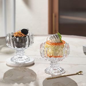 Mini tazza di gelato coppa per piatti per bambini piccoli bicchieri di vetro con i piedi tazze di loto da Dessert ciotole - Product Image 2