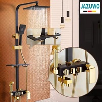 Système de douche de salle de bain Robinet mitigeur or noir Robinet de salle de bain chaud et froid Ensemble de douche thermostatique