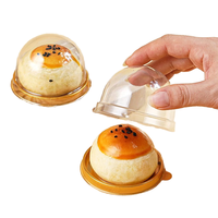 Nouvelle conception de boîte à jaune d'œuf ronde en plastique PET de qualité alimentaire avec couvercle en dôme pour l'emballage de gâteaux, mini boîtes à dôme jetables