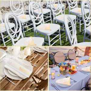 Éventail en papier blanc personnalisé en bois pour les invités de mariage - Product Image 6