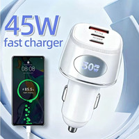 Dukungan Kustomisasi Logo Mobil USB + PD & QC3.0 Pengisi Daya Cepat Colokan Pemantik Rokok LED 30W Pengisi Daya Mobil Super Cepat untuk iPhone