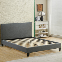 Cama de Madeira com Design Moderno, Tamanho Personalizado, Estofada com Plataforma e Armazenamento para Espaços Pequenos, Não Necessita de Box Spring