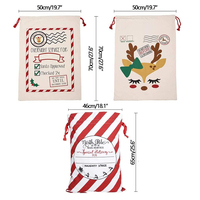 Sac cadeau de noël personnalisé en toile cadeaux grand sac à cordon en polyester de noël en gros