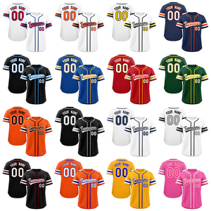 Op maat gemaakte mesh honkbalshirts met Amerikaanse maatvoering, stijlvolle sportkleding, gepersonaliseerd gestikt logo, naam, unisex, knoopsluiting, ademend - Product Image 2