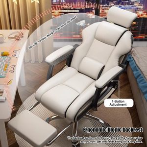 Ev bilgisayar oyun sandalyesi deri sabit korkuluklar ayarlanabilir kafalık rahat uzun oturma oyunu çalışma ofis kanepesi canlı - Product Image 2
