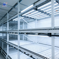 Meja Tanam Hidroponik Sistem Ebb and Flow Multi-layer 4x8 kaki dengan Roda dan Rel Bergerak untuk Pembibitan