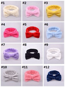 Q938 Dell'arco Delle Ragazze Hairband di Colore Solido di Corallo del panno morbido Volto di Lavaggio Delle Donne di Trucco Bandane Doccia Elastico Headwear Hairbands - Product Image 6