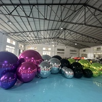 Boule miroir gonflable en PVC, ballon géant brillant, imperméable, logo personnalisé, décoration d'événements pour fêtes, mariages (0,4m-3m)