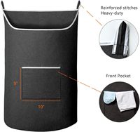 Grand panier à linge suspendu en Oxford pour salles de bain, chambres et rangement de vêtements peu encombrant
