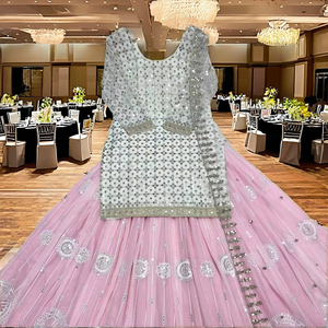 <b>Indian</b> Pakistan Bollywood Wedding Party Faux Georgette Women's <b>Sexy</b> Salwar Kameez Dress Quick Dry Antra - Product Image 2