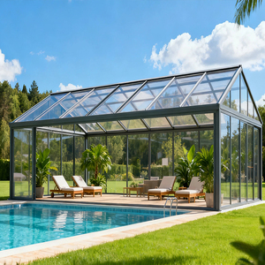 Terraza acristalada <span class=keywords><strong>de</strong></span> aluminio para las cuatro estaciones, porche cerrado, invernadero, terraza móvil grande para jardines y casas - Product Image 1