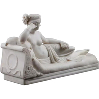 Statue de la princesse italienne Bonaparte de Canova habillée en marbre Vénus Produit artisanal en pierre impressionnant