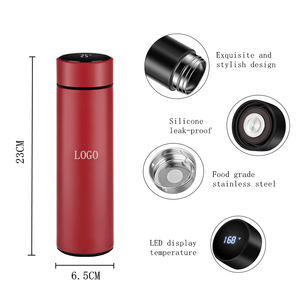 Bouteille d'eau intelligente en acier inoxydable de 500 ml, étanche, avec infuseur, LED, isotherme, gourde sous vide, thermos - Product Image 5