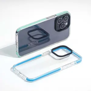TPU透明新款粉色蓝色透明定制硬配件三星安卓S23超A53 A52手机壳
