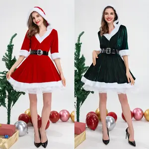 Женское сексуальное Санта Клаус толстовка, одежда для косплея, на Рождество, костюмы для женщин; Праздничная одежда; Пикантная обувь для взрослых; Рождественское платье
