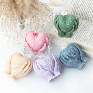 Heart Shaped Candle <b>Mold</b> Silicone Plaster <b>Hand</b> Holding Design DIY Candle Making Kit Valentine's Day Home Decor - Product Image 1