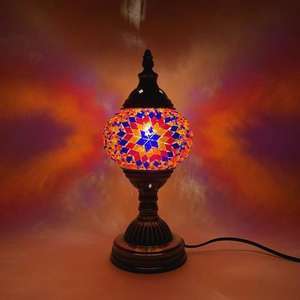 Marrakech Handgemaakte Turkse Mozaïeklamp Romantische Decoratie Glazen Tafellamp Hete Verkoop Nachtkastje Bureaulamp Voor Kinderen Knutselen Cadeau - Product Image 4