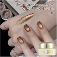 Ensemble de vernis à ongles en gel personnalisé avec logo, perles de verre en porcelaine dorée flash, automne et hiver, scarabées, gel pour ongles d'automne et d'hiver