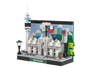 Bloques de Construcción Personalizados del Monumento de Santiago de Chile, Recuerdo de la Ciudad, Juguete MOC, MOQ Bajo, Regalo Corporativo, Plazo de Producción Rápido - Product Image 2