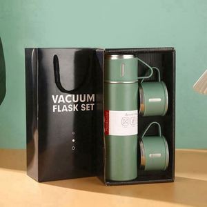 Custom Logo Eco-Friendly High-Grade Stainless Steel Thermos Cup Three Cover Gift Box Carafe Mug Warmer Perfect Personalized - Product Image 6
