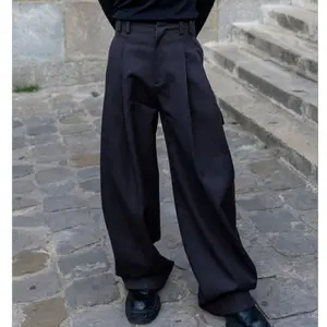 Men's casual blank suit trousers stylish faux pocket cargo pants for men original design high quality male streetwear garment