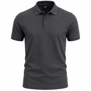 Polo de Manga Corta para Hombre, Color Gris Oscuro, Algodón Supima, Estilo Casual, Transpirable, Corte Regular - Product Image 2