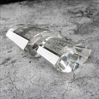 Support à bougie en cristal taillé en forme de trapèze géométrique, support à bougie en cristal K9 pour une décoration romantique de dîner aux chandelles