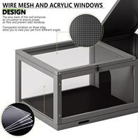 Grand habitat de tortue en bois-support de lampe réglable, enceinte de tortue intérieure/extérieure, table de terrarium de reptile à jambes détachables