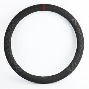 Funda de cuero para <span class=keywords><strong>volante</strong></span> de cuatro estaciones para General Motors Cars Fur Style con lunares rojos - Product Image 1