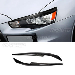2 Piezas de Cubiertas Decorativas para Faros Delanteros de Fibra de Carbono para Mitsubishi Lancer EVO 2008 2009 2010 2011 2012 2013 2014 - Product Image 1