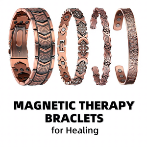 Gelang Magnet Tembaga Murni Daya Tinggi Terbaru <span class=keywords><strong>2026</strong></span>, 3 Baris Magnet, Dapat Disesuaikan, untuk Meredakan Nyeri Arthritis - Product Image 1