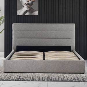 उच्च हेडबोर्ड के साथ मखमली कपड़े किंग बिस्तर फ्रेम - Product Image 2