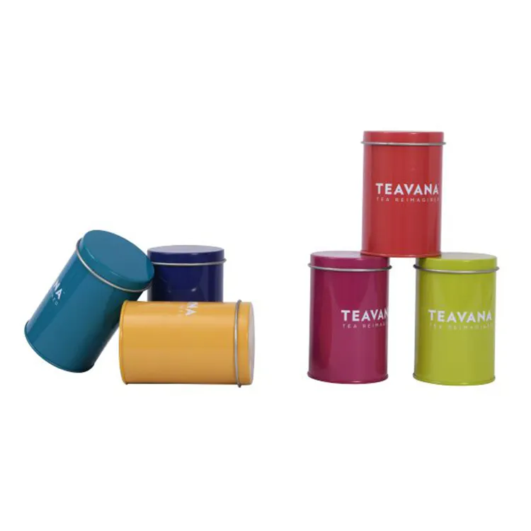 Lata de té redonda vacía de fábrica de Guangzhou, caja de lata hermética de grado alimenticio para embalaje de té, café, azúcar, contenedor de latas de té personalizado