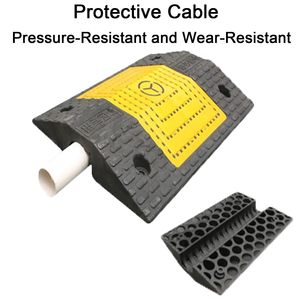 Ralentisseur de vitesse en caoutchouc antidérapant, monocanal, jaune et noir, robuste, pour zone communautaire - Product Image 3