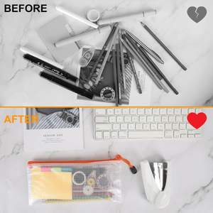 A6カスタムフォルダロゴ入りプラスチックドキュメントポーチ多目的トラベルバッグPVCメッシュジッパーポーチ防水クリアファイルバッグ - Product Image 4